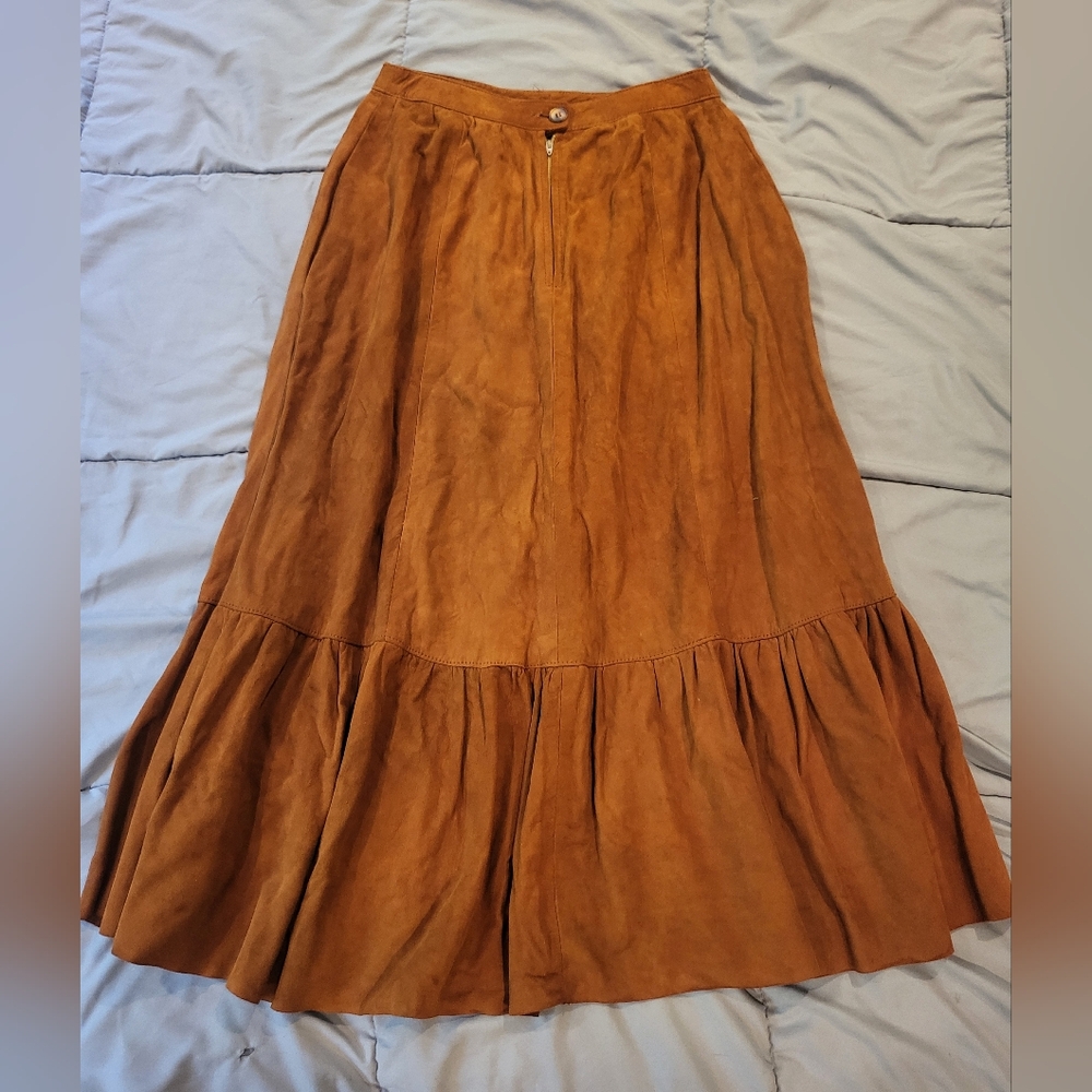 Chic Tan Vintage A-Line Women's Skirt